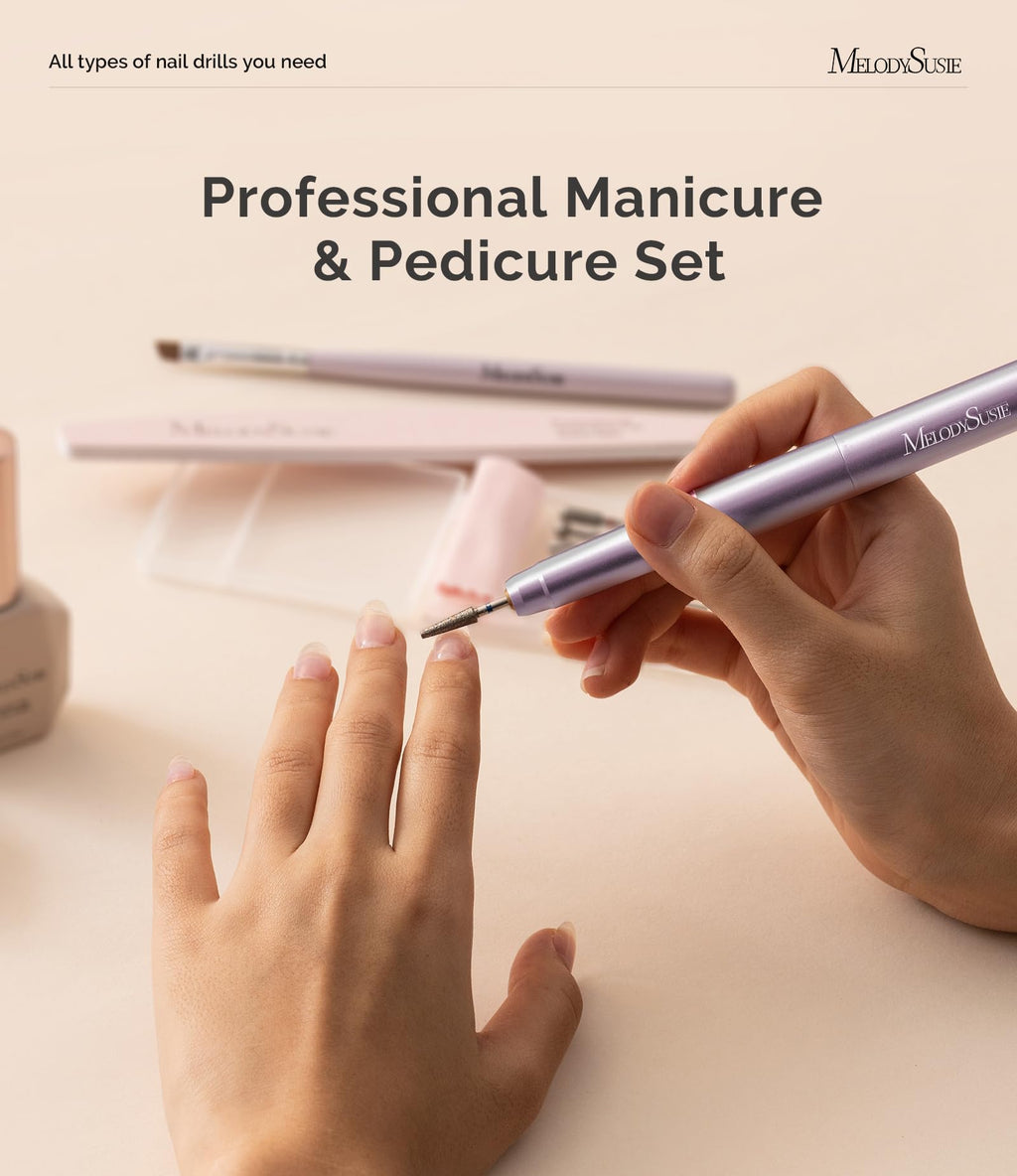 MelodySusie PM170F Pen-Shaped Ultra-Slim Cordless Nail Drill – 30,000 RPM, LED Display, Home Manicure & Gel Removal