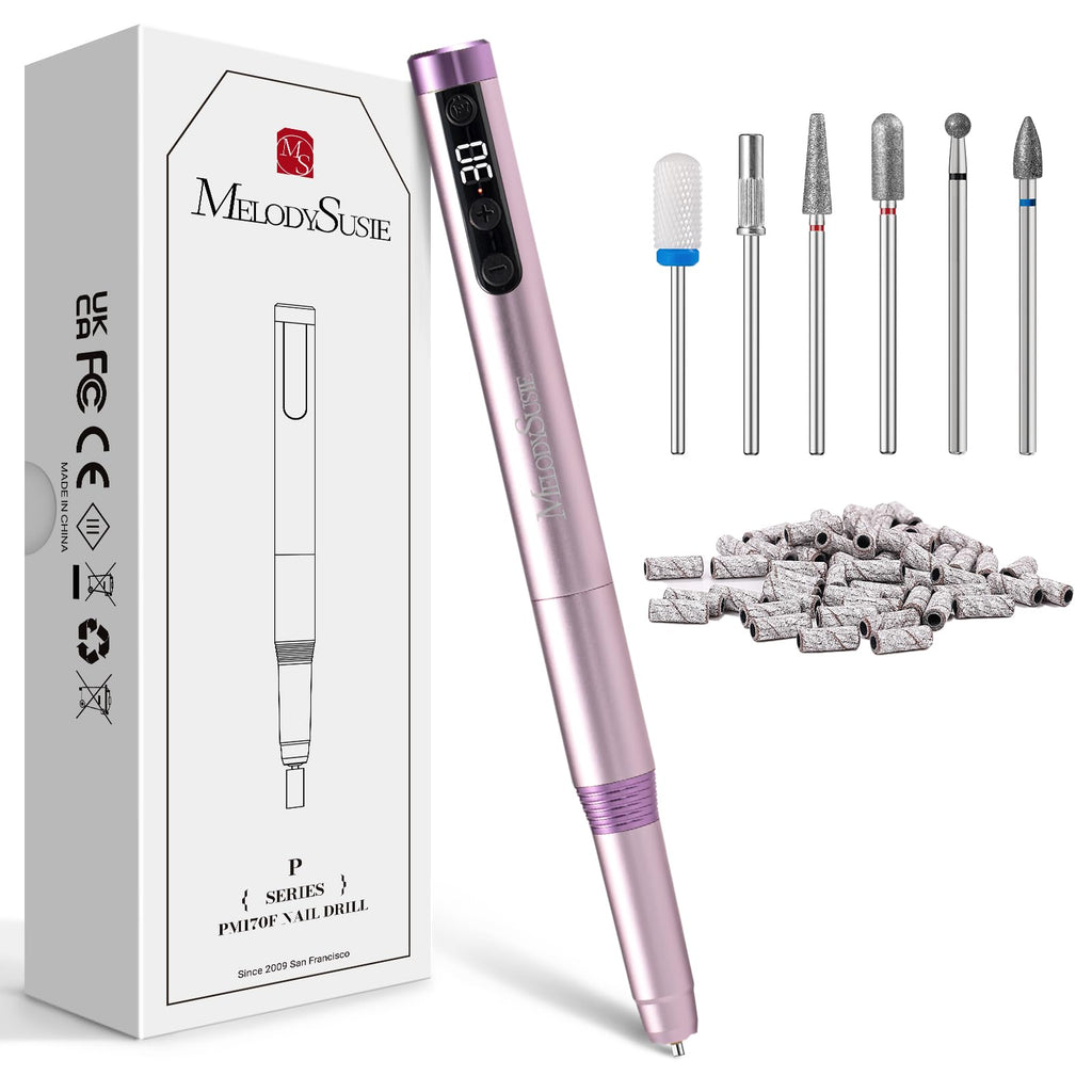 MelodySusie PM170F Pen-Shaped Ultra-Slim Cordless Nail Drill – 30,000 RPM, LED Display, Home Manicure & Gel Removal