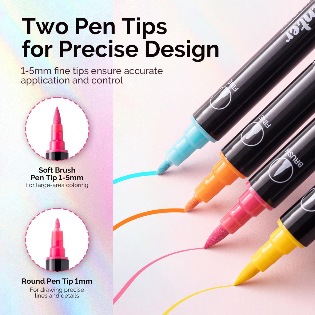 MelodySusie Nail Art Pens Set: 12-Color Dual-Ended Nails Pens for DIY Manicure