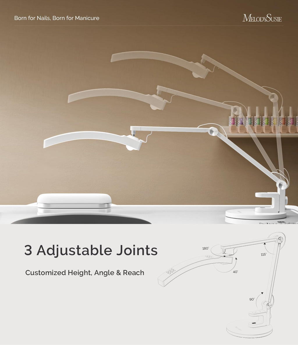 MelodySusie S-Pro29G LED Nail Desk Lamp — Adjustable, Magnetic UV Curing, 3 Color Temps