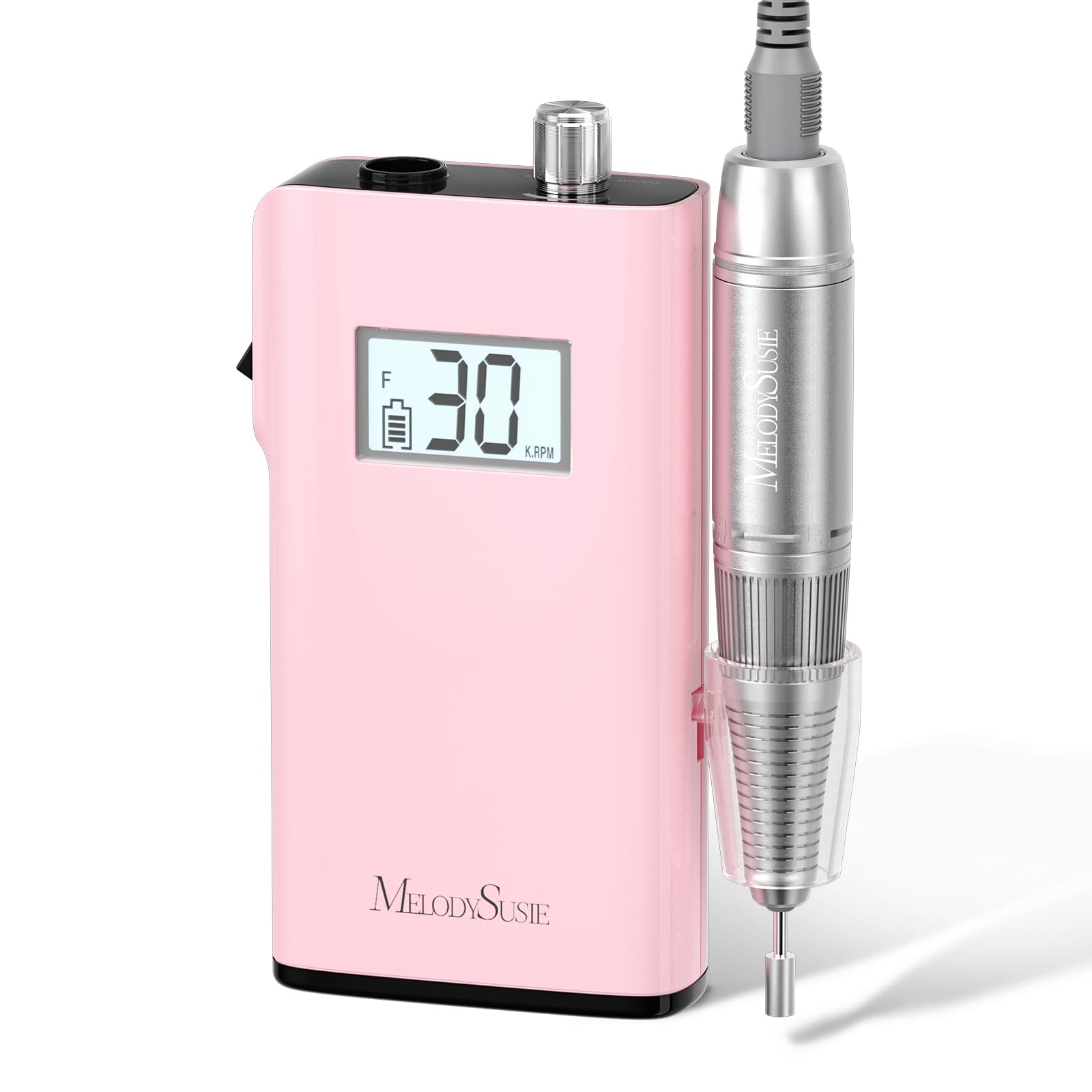 MelodySusie SC320H Nail Drill – 0-30000 RPM Cordless E-File with LCD Display for Training, Home Manicure & Gel Removal