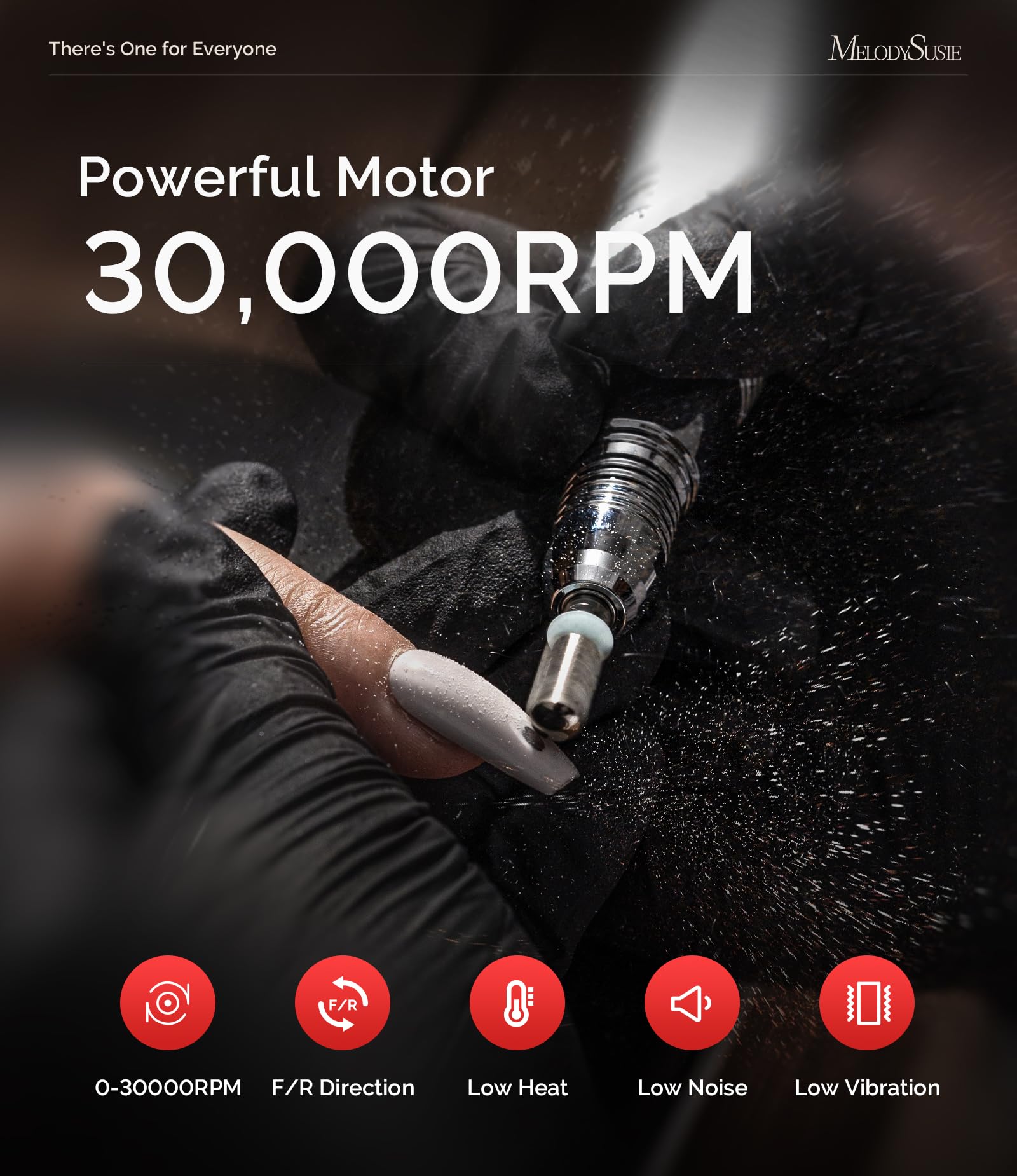 MelodySusie SC320I 30,000 RPM Nail Drill with Foot Pedal — E-File for Manicure, Gel Removal & Shaping