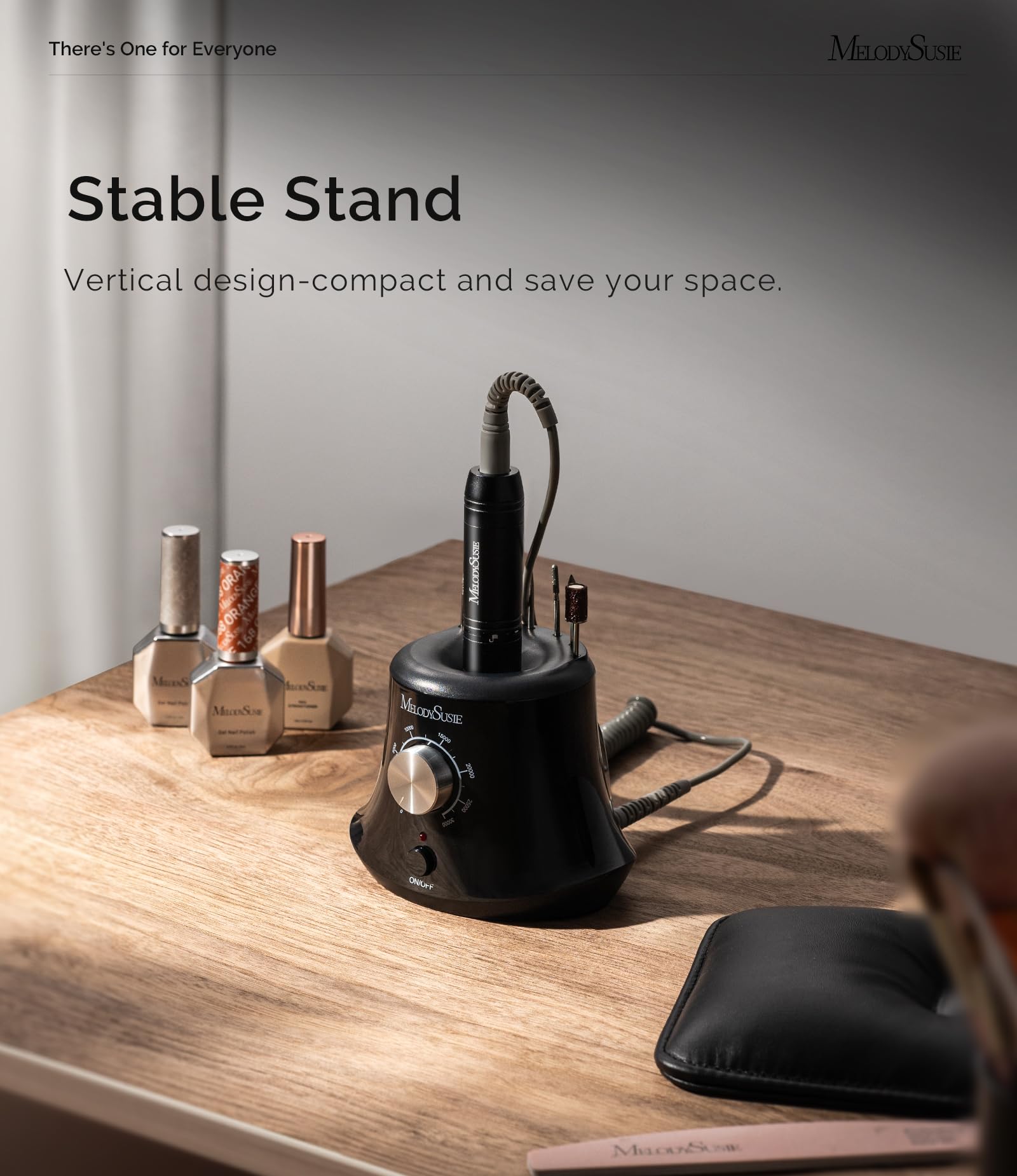 MelodySusie SC320I Nail Drill – 30000RPM Desktop E-File with Foot Pedal