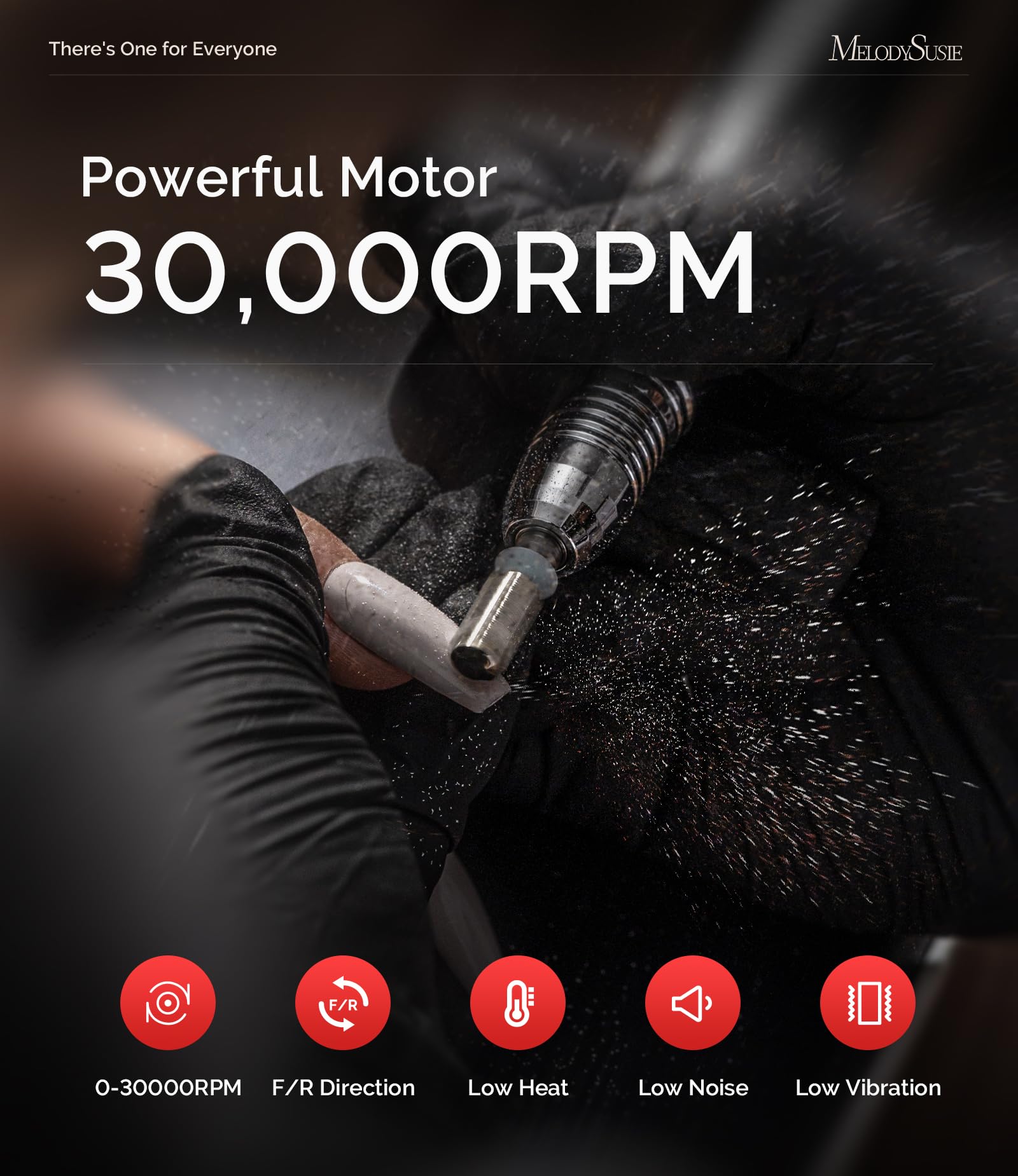 MelodySusie SC320I Nail Drill – 30000RPM Desktop E-File with Foot Pedal