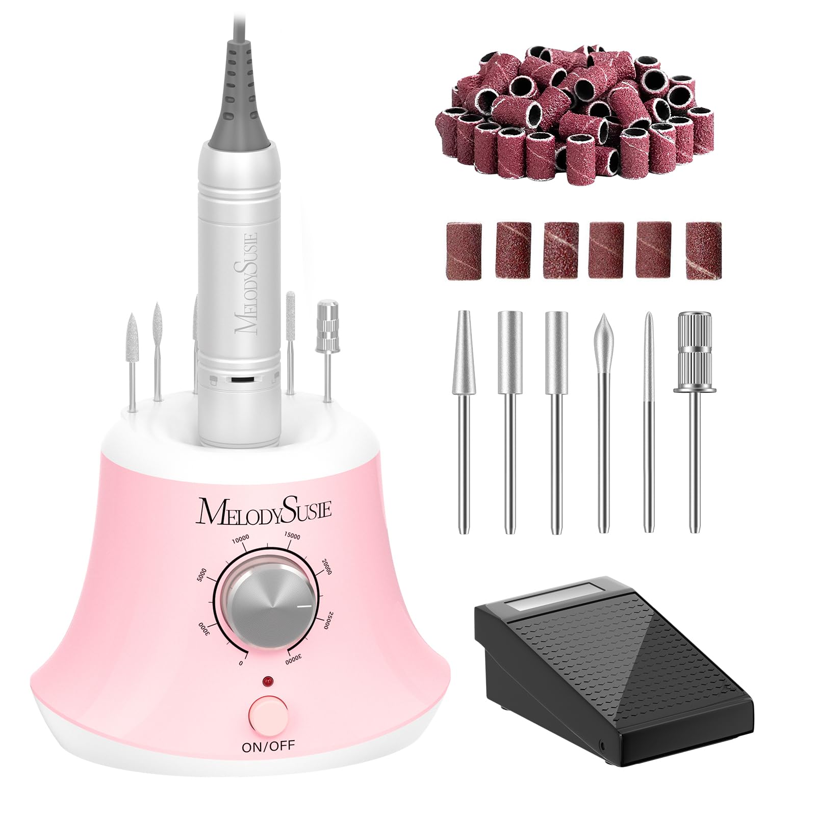 MelodySusie SC320I 30,000 RPM Nail Drill with Foot Pedal — E-File for Manicure, Gel Removal & Shaping