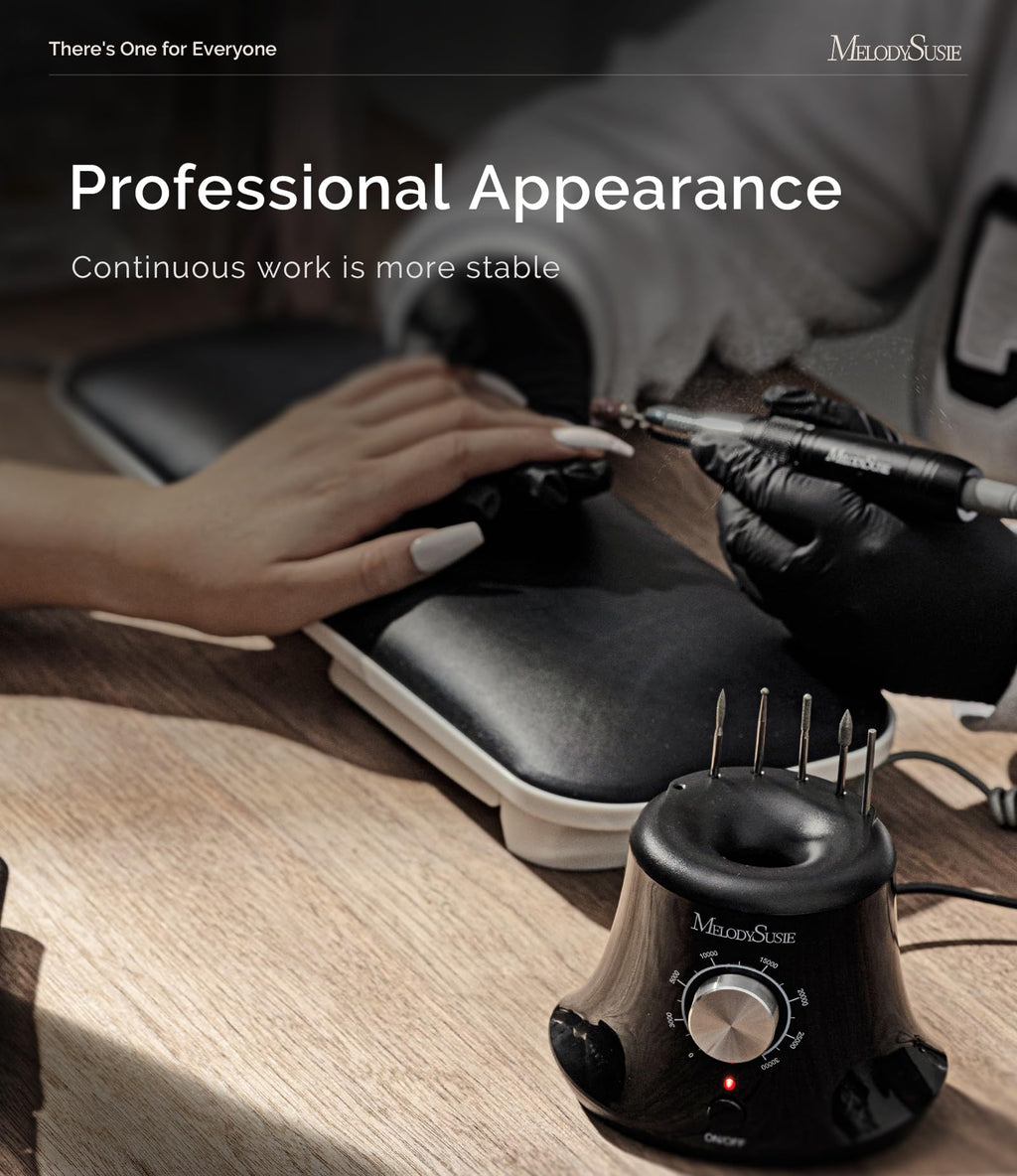 MelodySusie SC320I Nail Drill – 30000RPM Desktop E-File with Foot Pedal