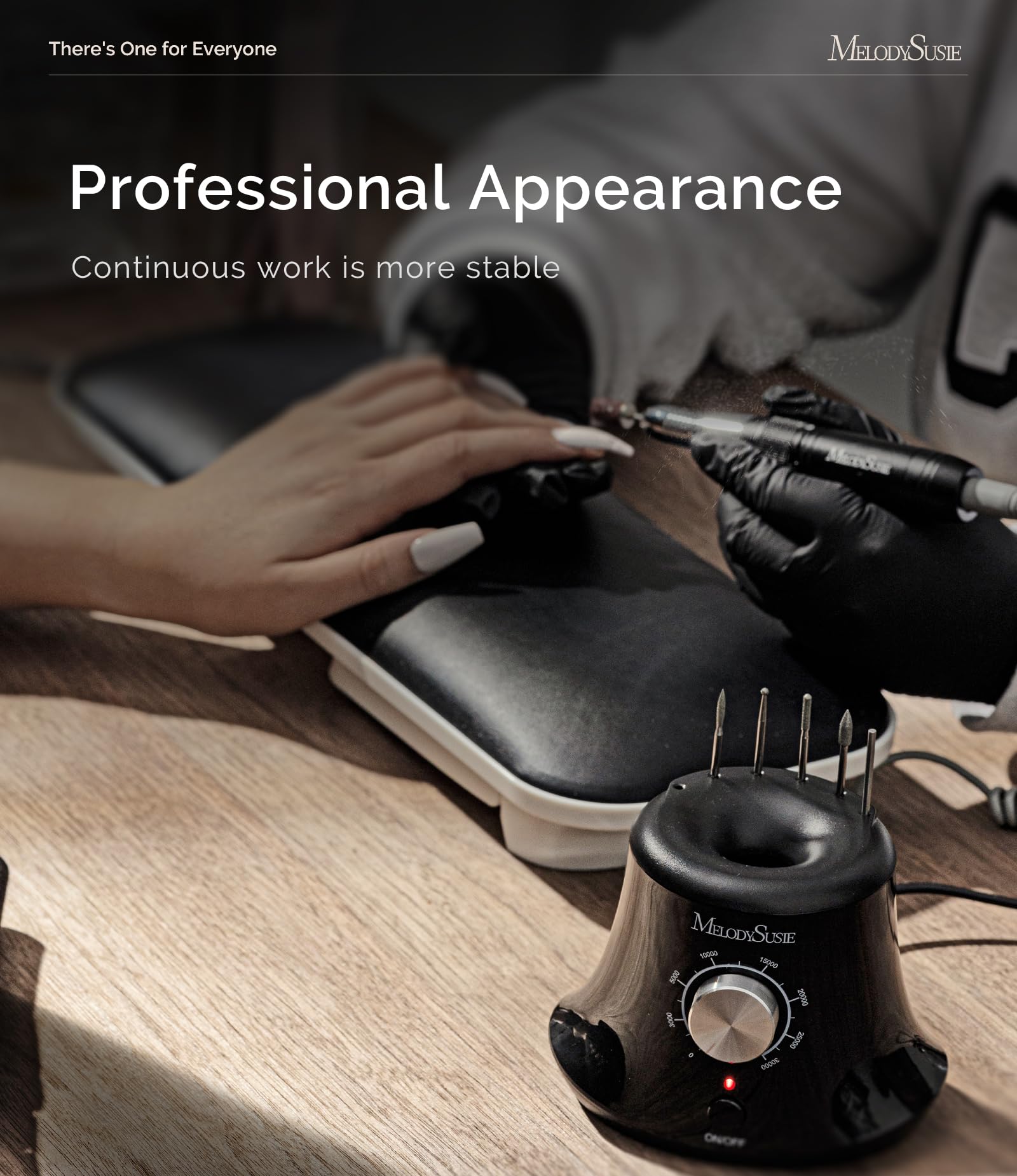 MelodySusie SC320I Nail Drill – 30000RPM Desktop E-File with Foot Pedal