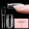 MelodySusie Square Gel Nail Tips Kit – 300Pcs Pre-Built Apex, 15 Sizes, Clear Half-Matte