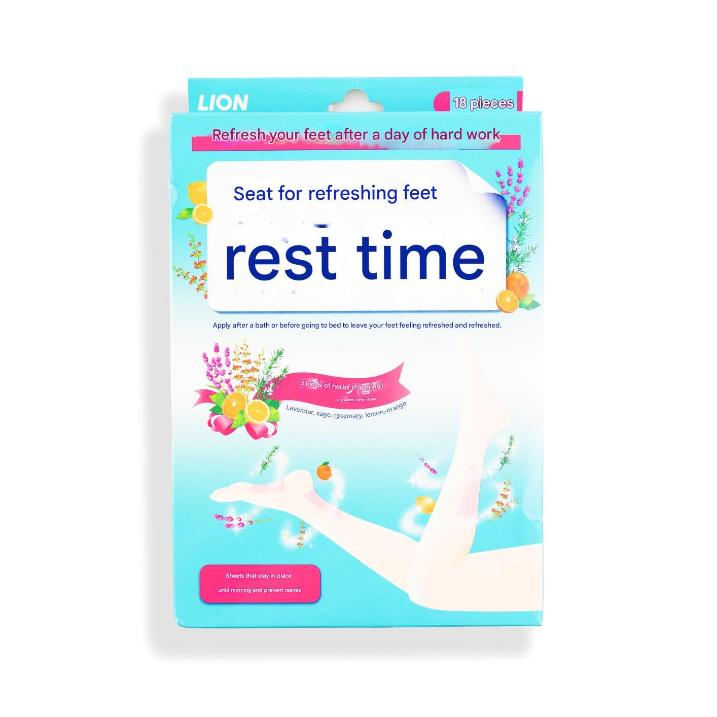 MENBLY Li-on Cooling Foot Patch 1 Pack (18 Pcs) - Cooling, Relaxing Massage, Hydrating Skin