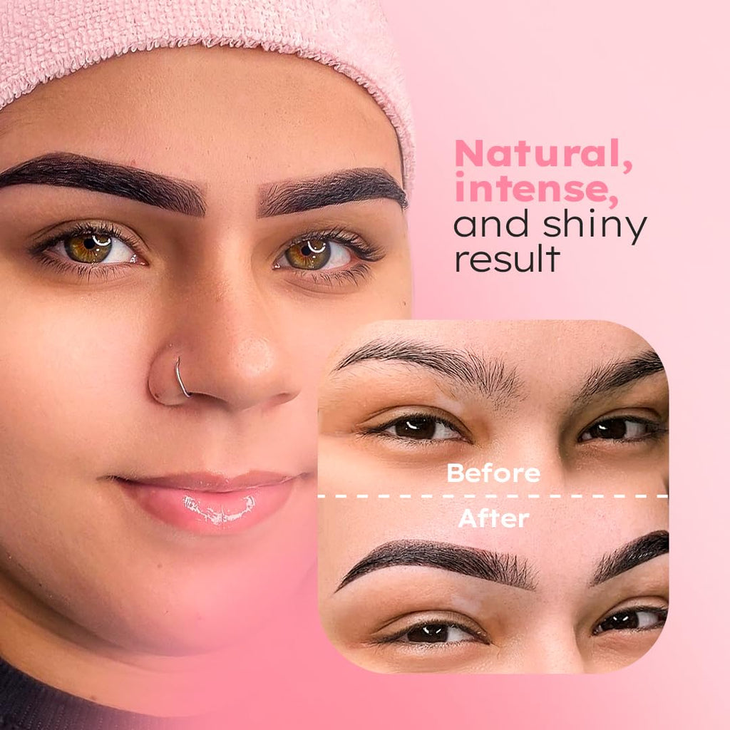 MENELA Eyebrow Henna Tint Kit - Dark Brown, Ammonia-Free, Vegan with Bamboo Extract (Up to 15 Days)