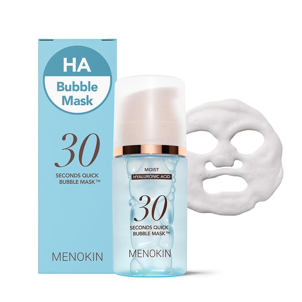 MENOKIN 30 Seconds Bubble Mask MOIST – Hyaluronic Acid & Niacinamide, Deep Hydration (50 Uses)