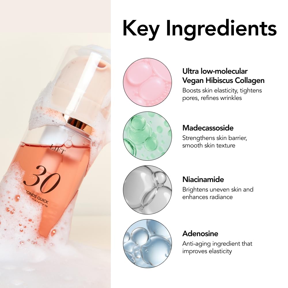 MENOKIN 30 Seconds Quick Bubble Mask Lift – Collagen & Niacinamide, 70 Uses