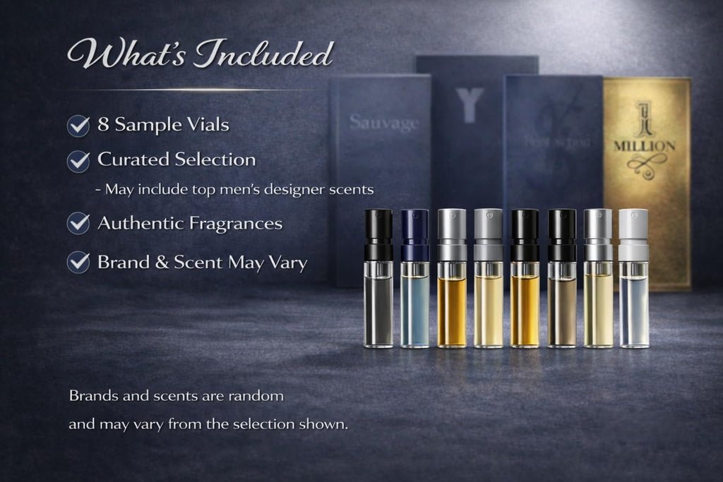 Men's Designer Fragrance Sampler – 8 Random Cologne Vials | Travel-Ready High End Niche Set