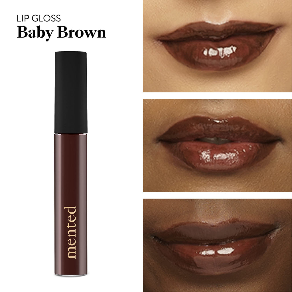 Mented Lip Gloss in Baby Brown — Long-Lasting, Buildable, Moisturizing, Vegan & Cruelty-Free, Made in USA