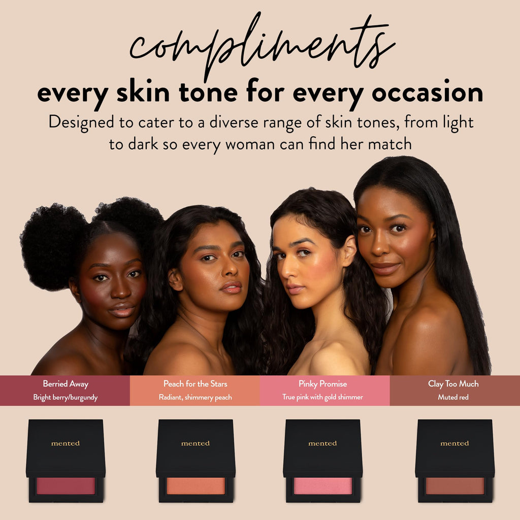 Mented Pinky Promise Shimmer Cheek Blush Palette - Vegan, Cruelty-Free, Made in Italy