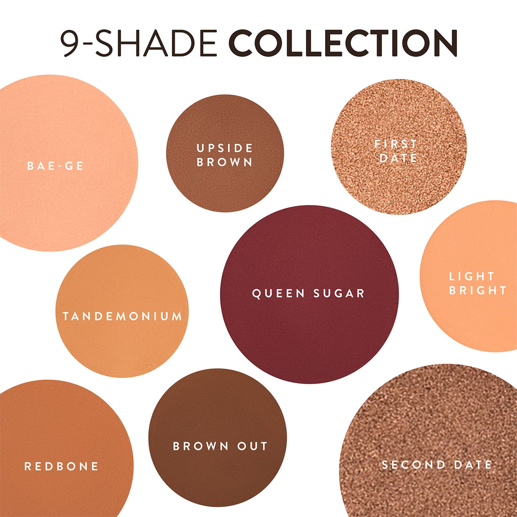 Mented Nude & Dark Eyeshadow Palette – 9 Shades, Vegan, Cruelty-Free, Made in USA (16.38g)