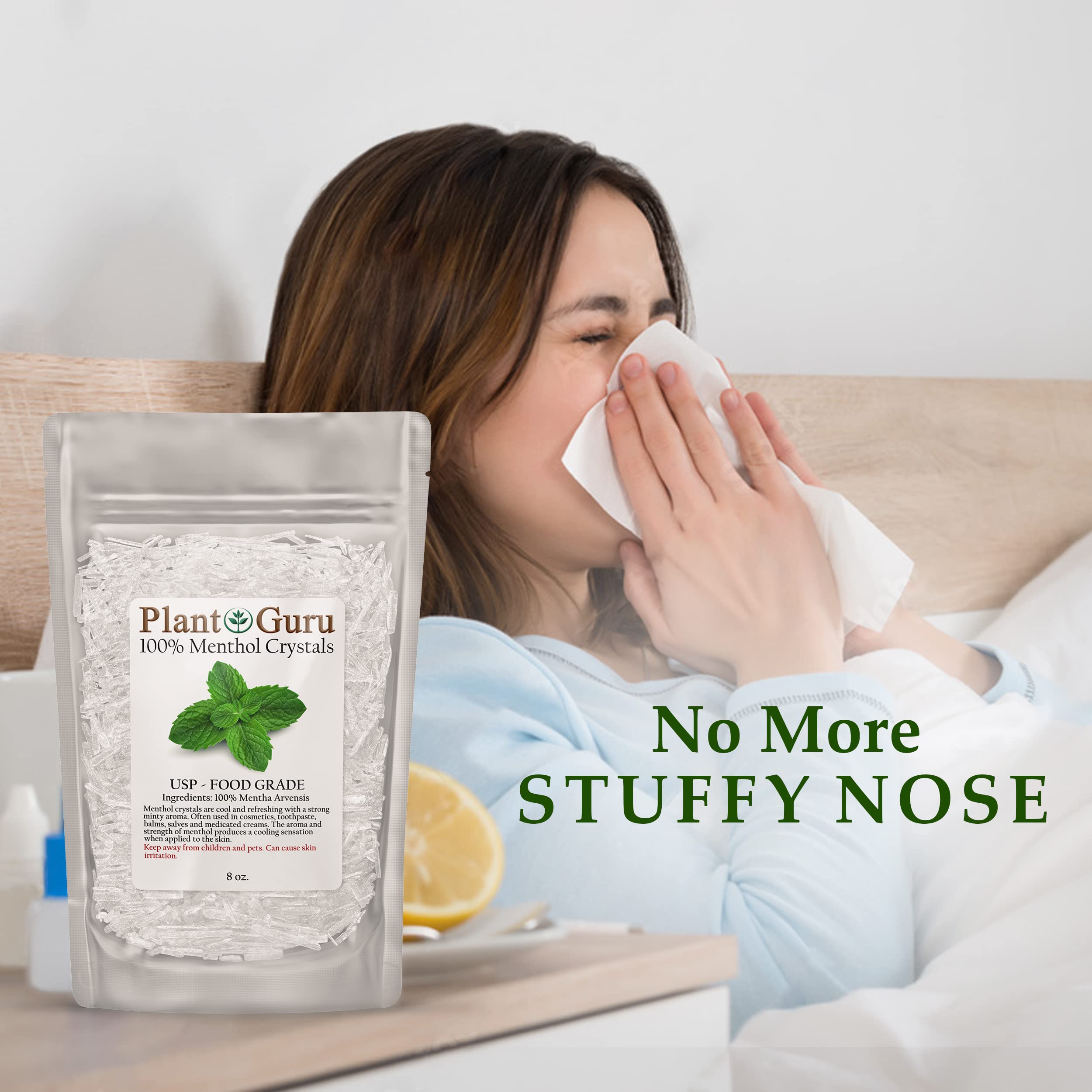 Plant Guru Menthol Crystals 1 lb Bulk – Pure Mentha Arvensis USP Food Grade