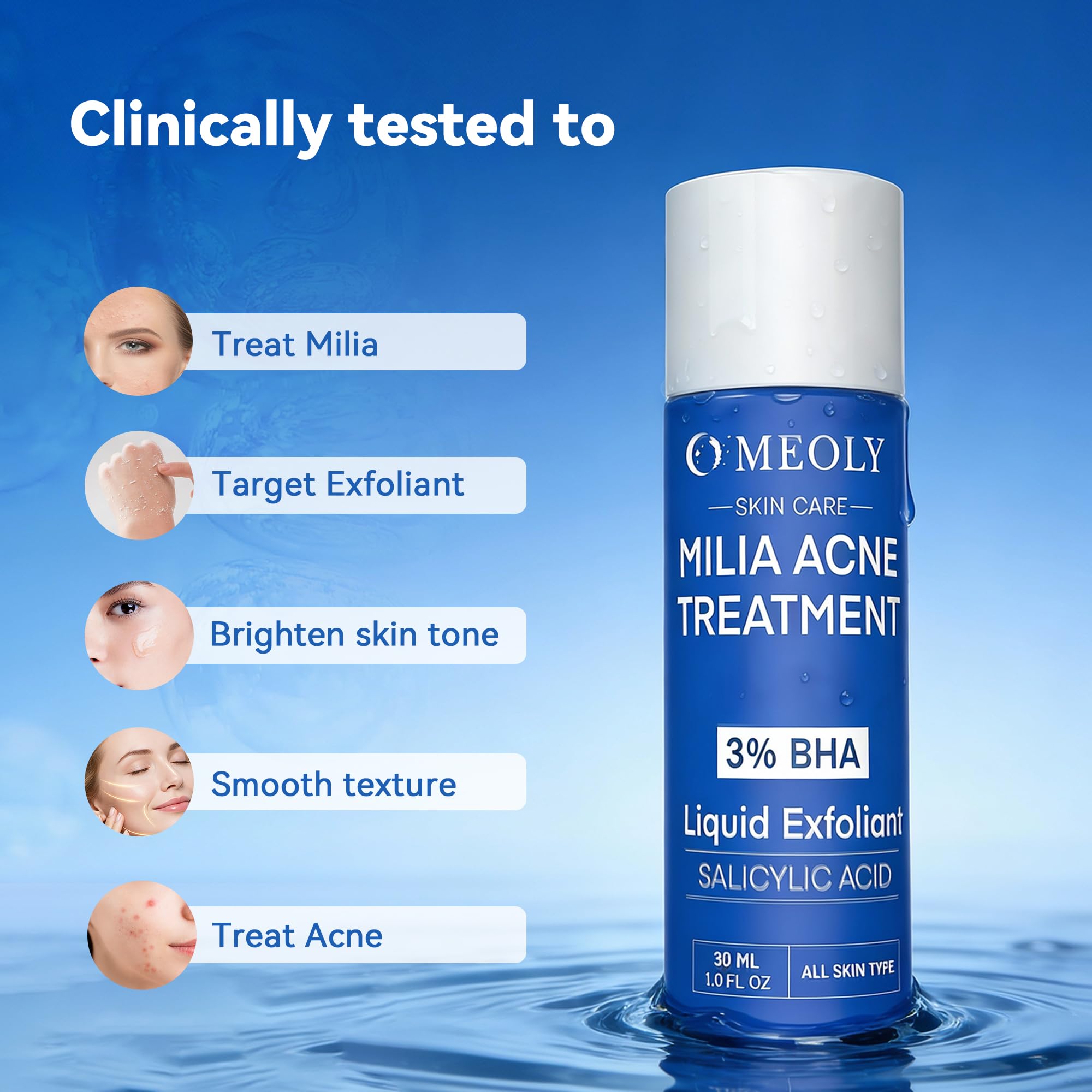 MEOLY Milia Remover with Salicylic Acid – Milia Spot Treatment for Eyes & Face | 30 ml