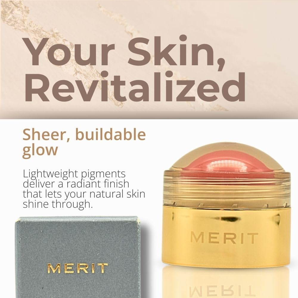 MERIT Flush Balm Cream Blush – Lusitano Soft Peach | Hydrating, Buildable Tint for Cheeks & Lips