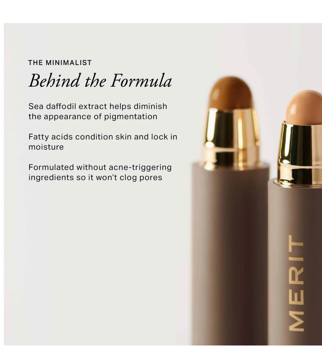 MERIT The Minimalist Foundation & Concealer Stick Camel | Buildable Natural Coverage