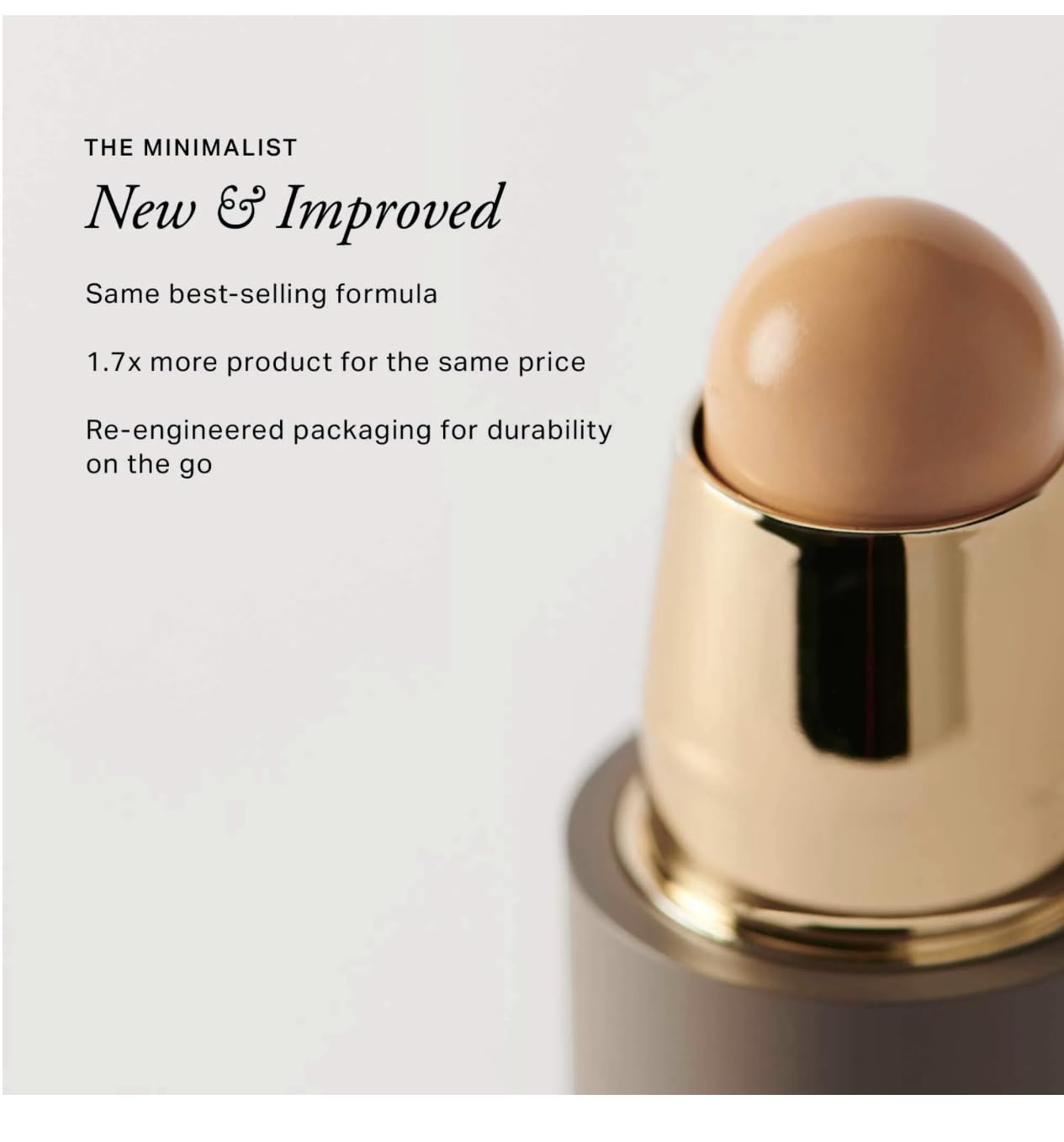 MERIT The Minimalist Foundation & Concealer Stick Camel | Buildable Natural Coverage