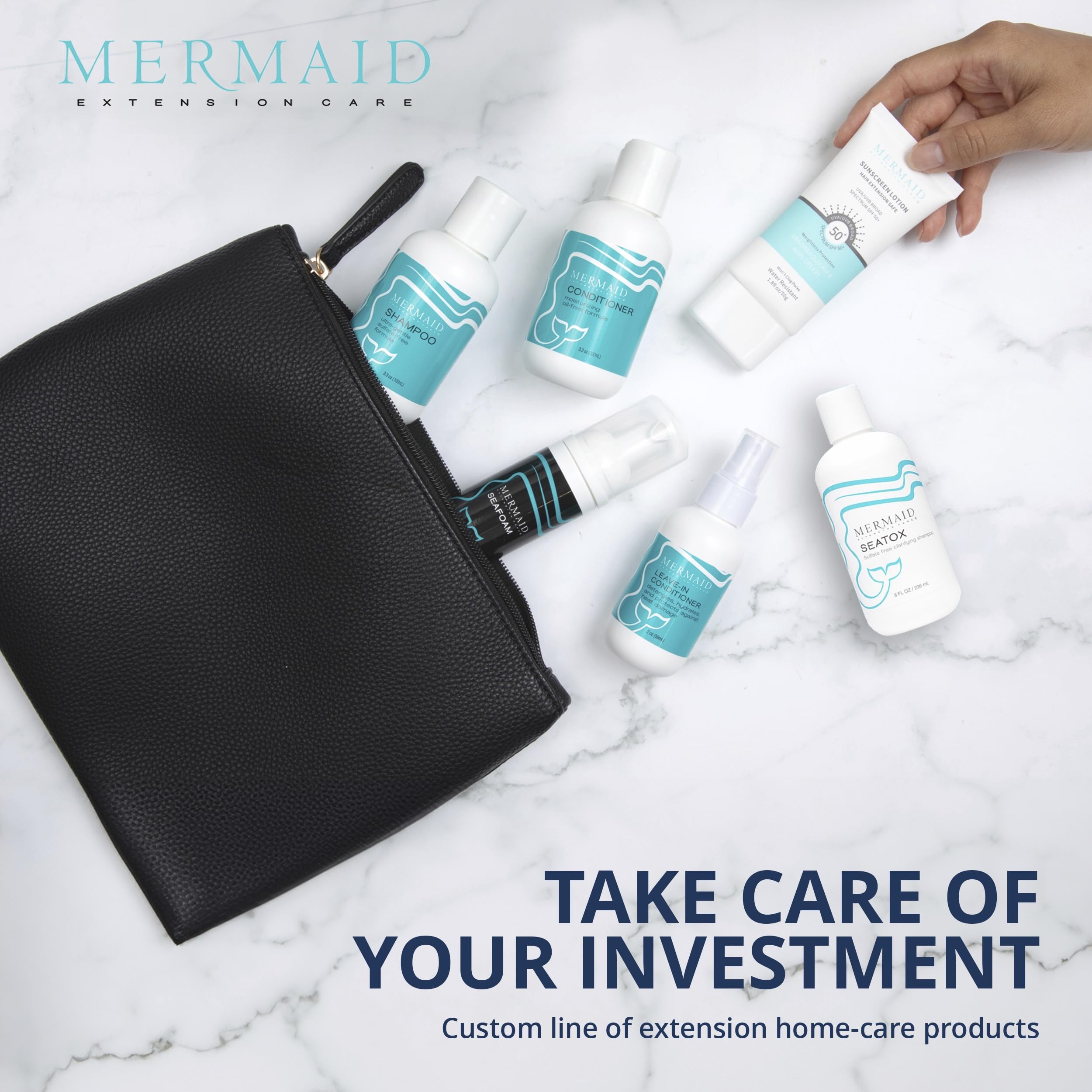 Mermaid Extension Care Leave-In Conditioner & Heat Protectant for Hair Extensions – 8 fl oz