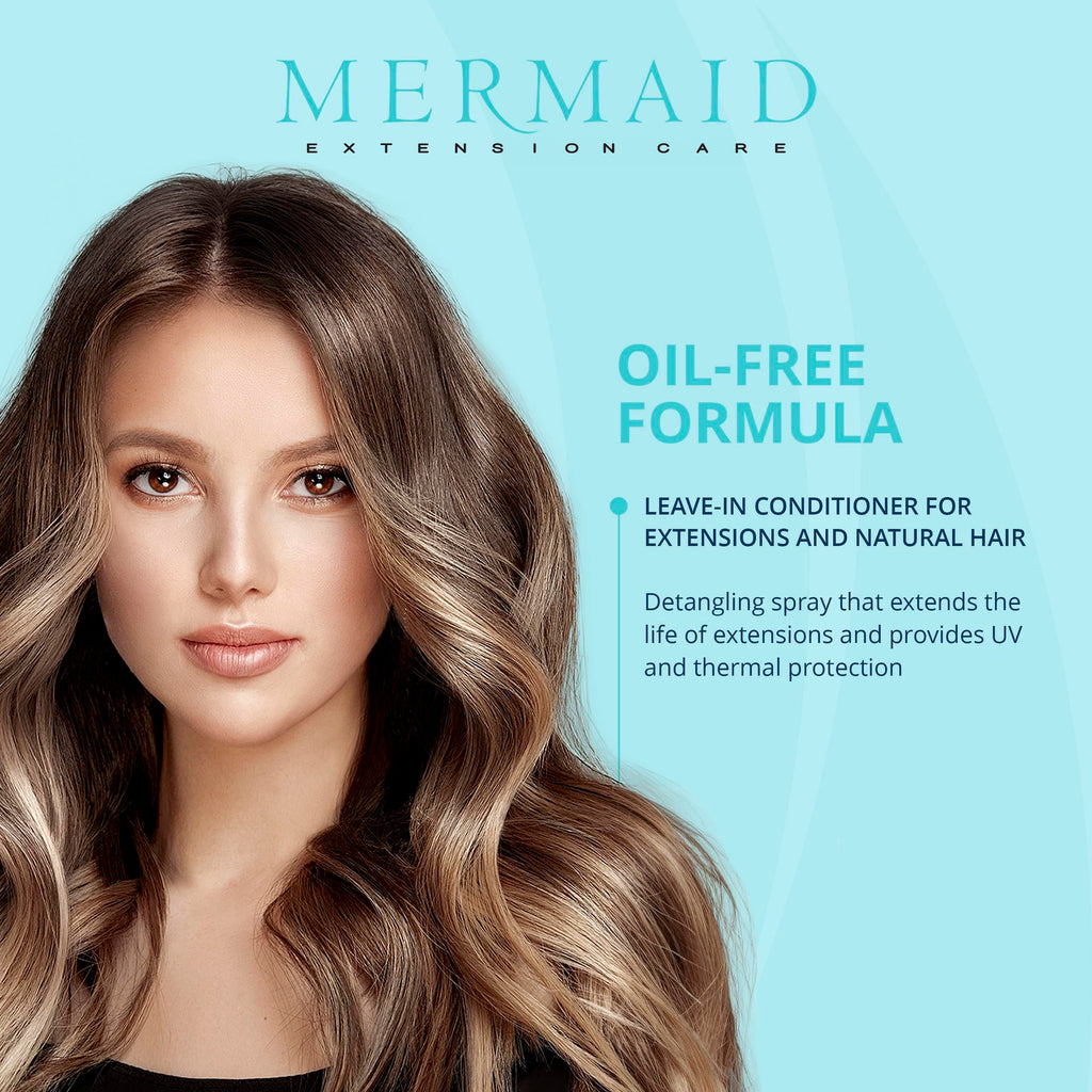 Mermaid Extension Care Leave-In Conditioner & Heat Protectant for Hair Extensions – 8 fl oz