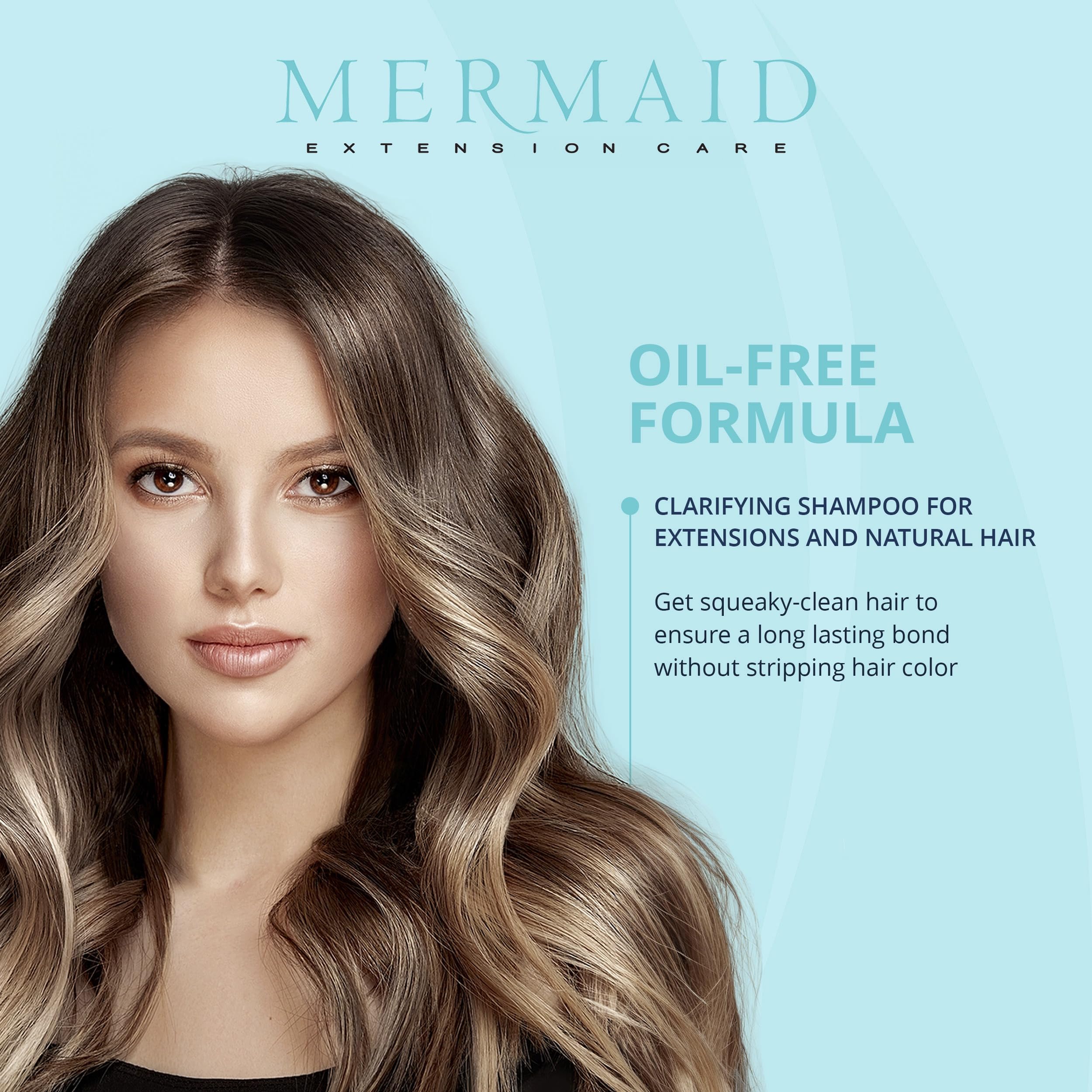 Mermaid Extension Care Seatox Clarifying Shampoo – Deep Cleansing for Hair Extensions, Sulfate-Free, 8 fl oz