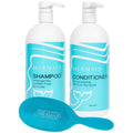 Mermaid Extension Care Shampoo & Conditioner Duo with Brush | Gentle, Sulfate-Free Daily Formula for Hair Extensions