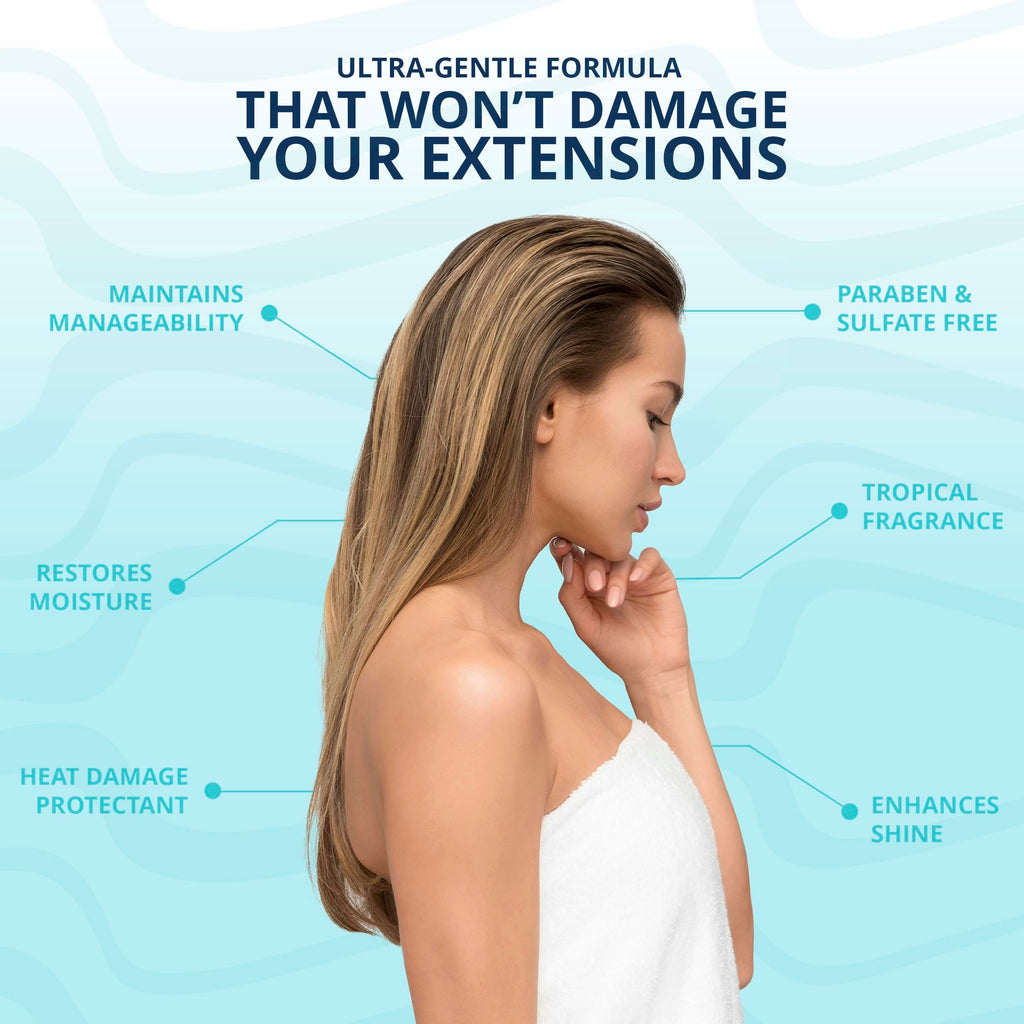 Mermaid Extension Care Leave-In Conditioner & Heat Protectant for Hair Extensions – 8 fl oz