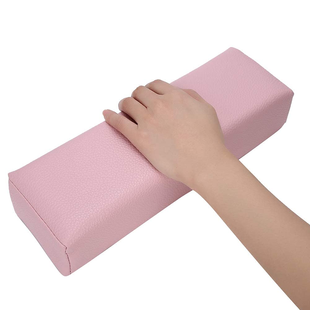 Merterfly Arm Rest for Nails – Pebbled Leather Nail Pillow (Pink)