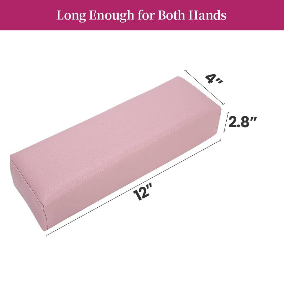 Merterfly Arm Rest for Nails – Pebbled Leather Nail Pillow (Pink)