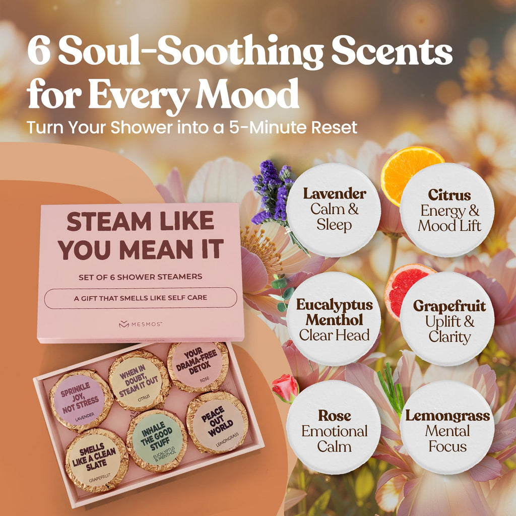 MESMOS 6 Assorted Shower Steamers – Aromatherapy Spa Gifts for Women