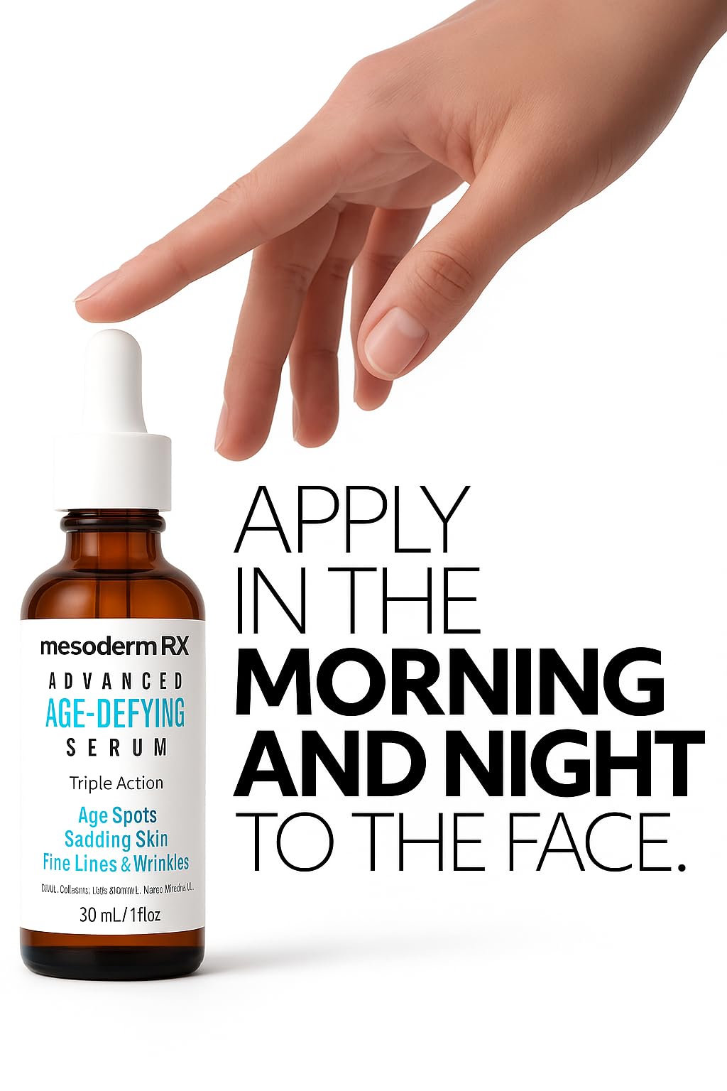 Mesoderm RX Advanced Age-Defying Serum — Triple Action for Age Spots, Fine Lines & Sagging Skin | 1 fl oz
