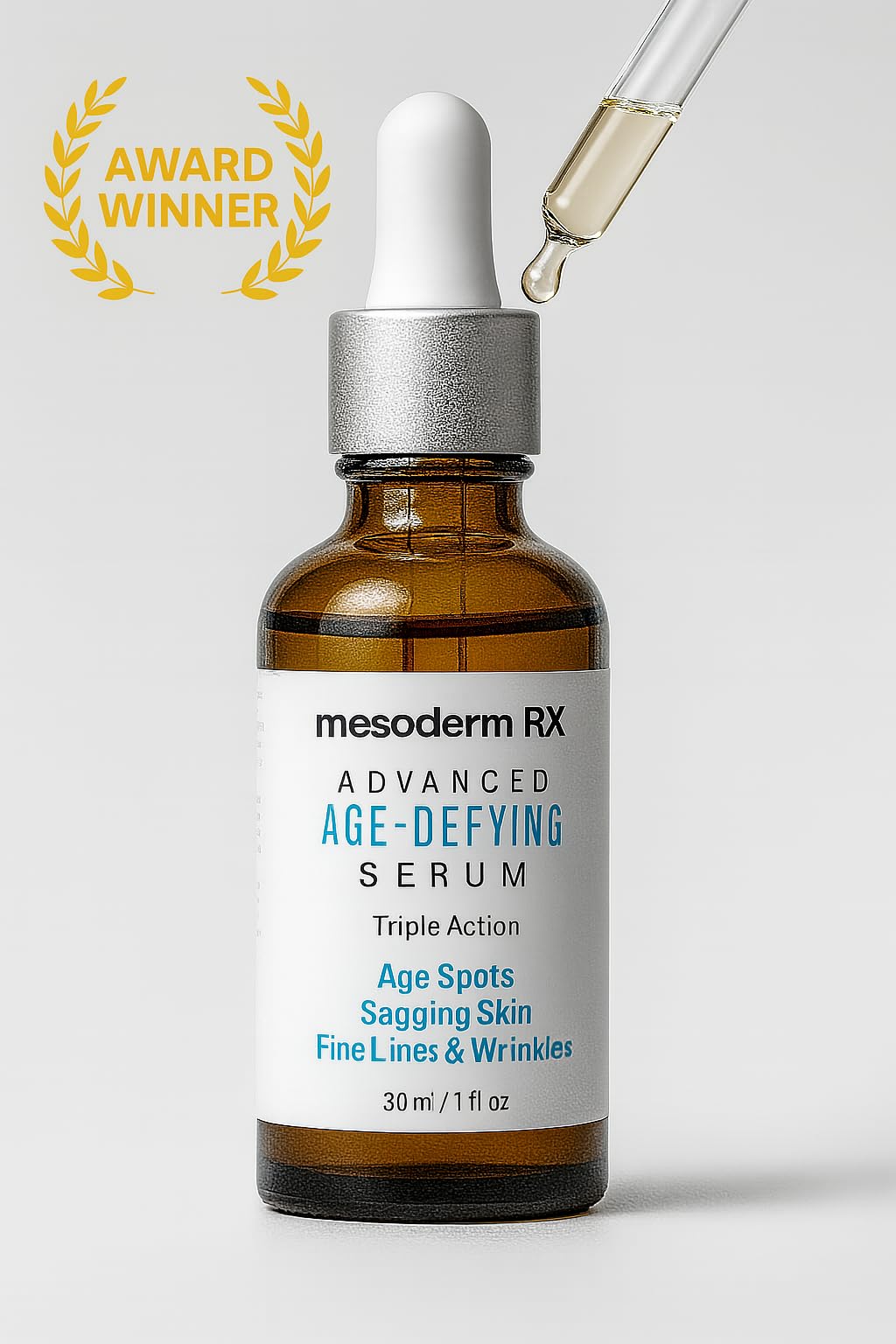 Mesoderm RX Advanced Age-Defying Serum — Triple Action for Age Spots, Fine Lines & Sagging Skin | 1 fl oz
