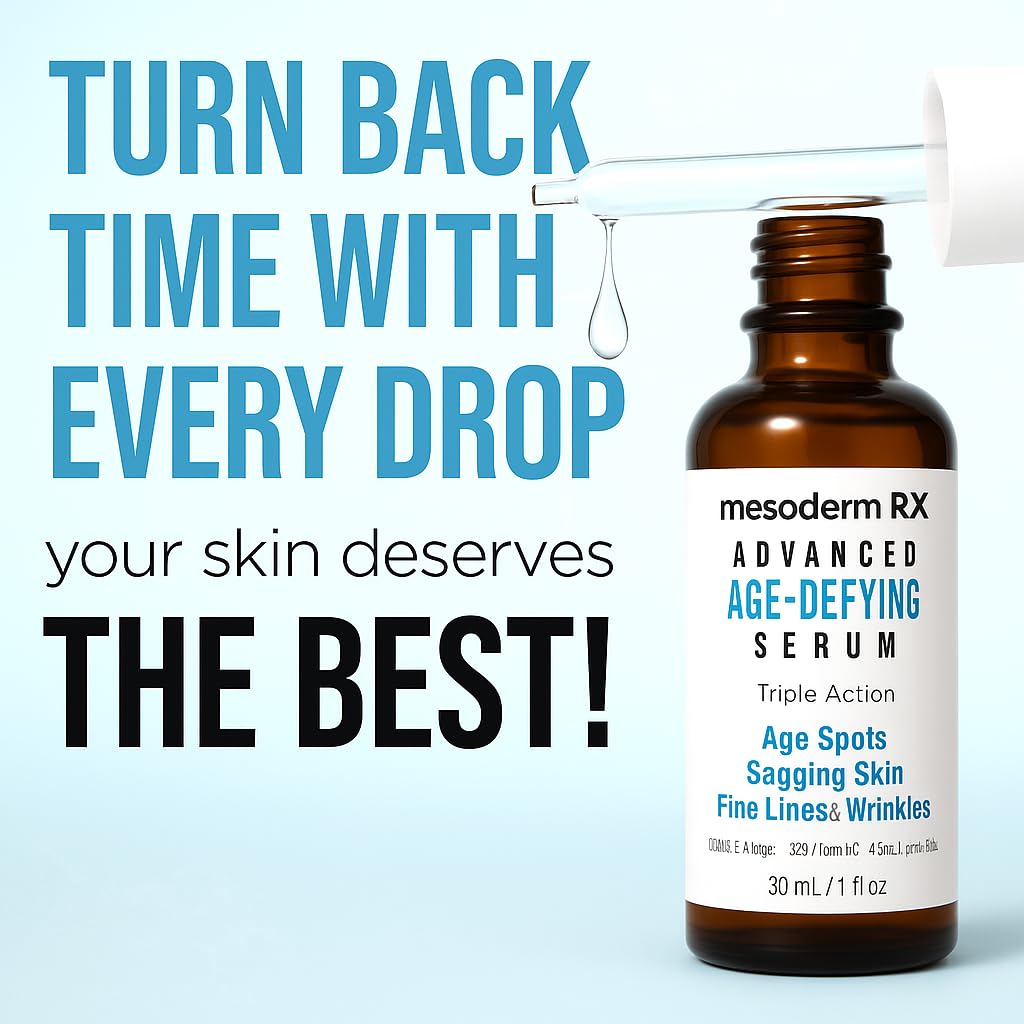 Mesoderm RX Advanced Age-Defying Serum — Triple Action for Age Spots, Fine Lines & Sagging Skin | 1 fl oz