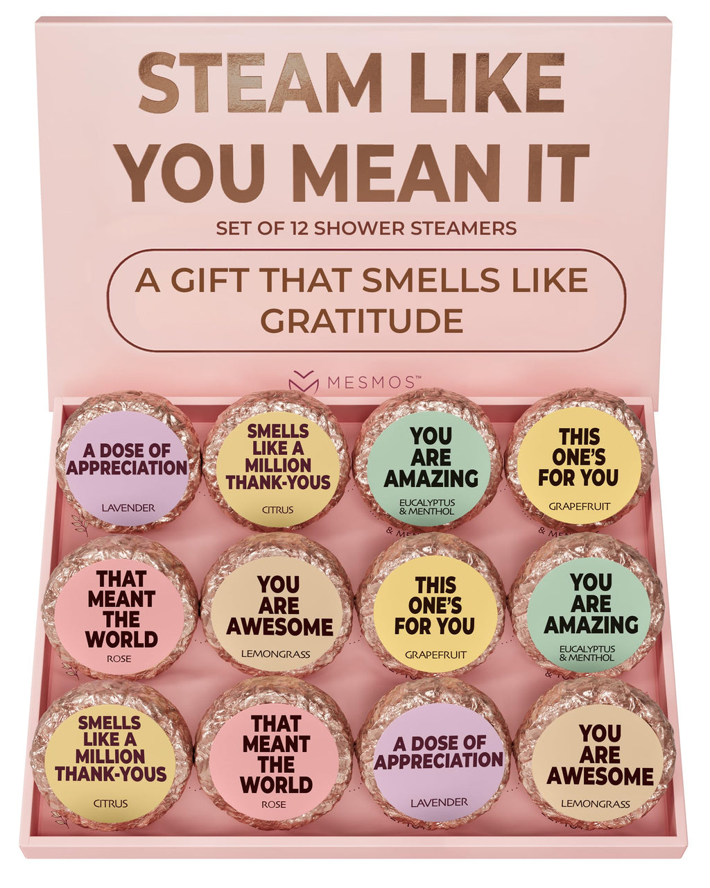 MESMOS 12 Assorted Shower Steamers – Aromatherapy Gift Set for Women