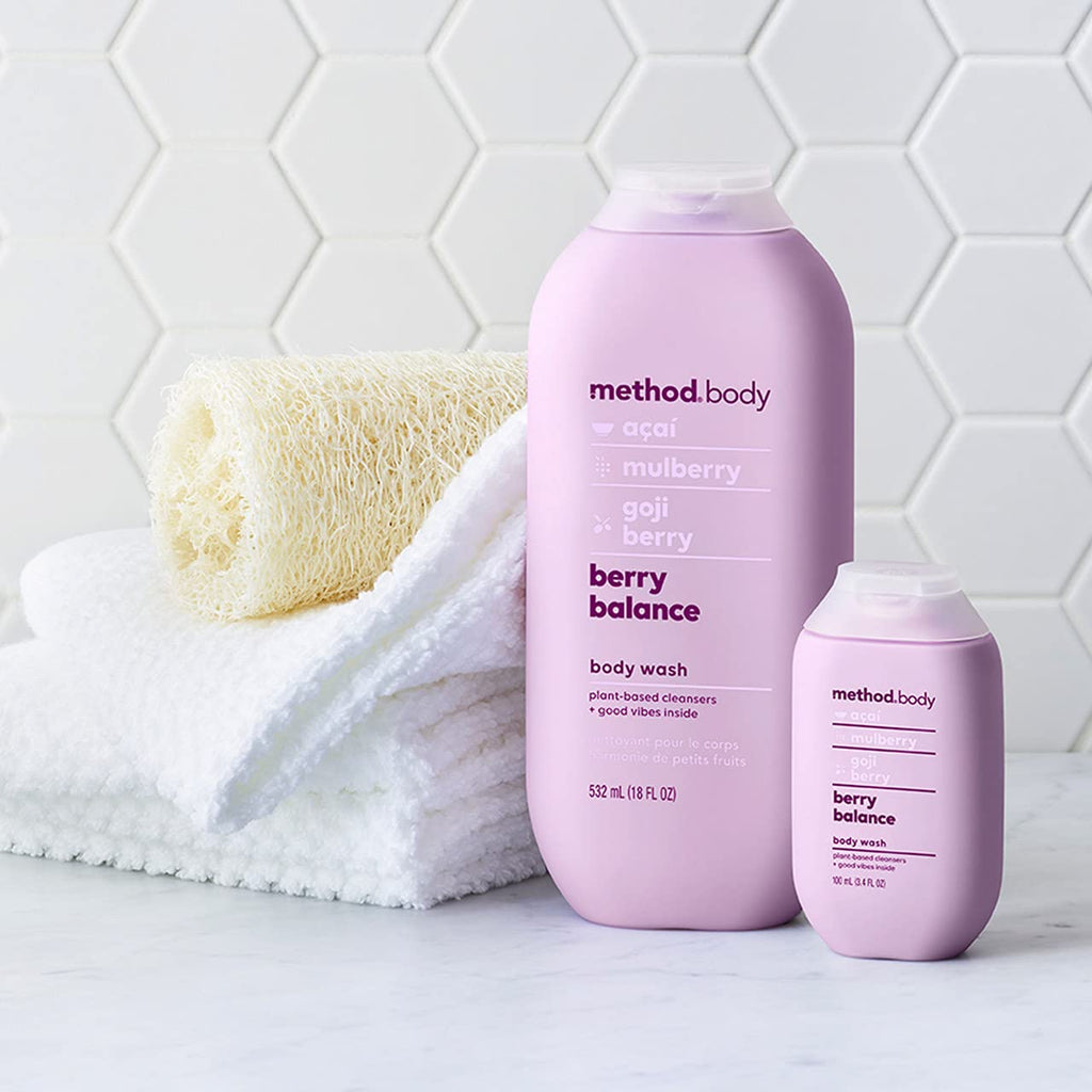 Method Berry Balance Body Wash — 3 x 18 oz, Plant-Based & Cruelty-Free