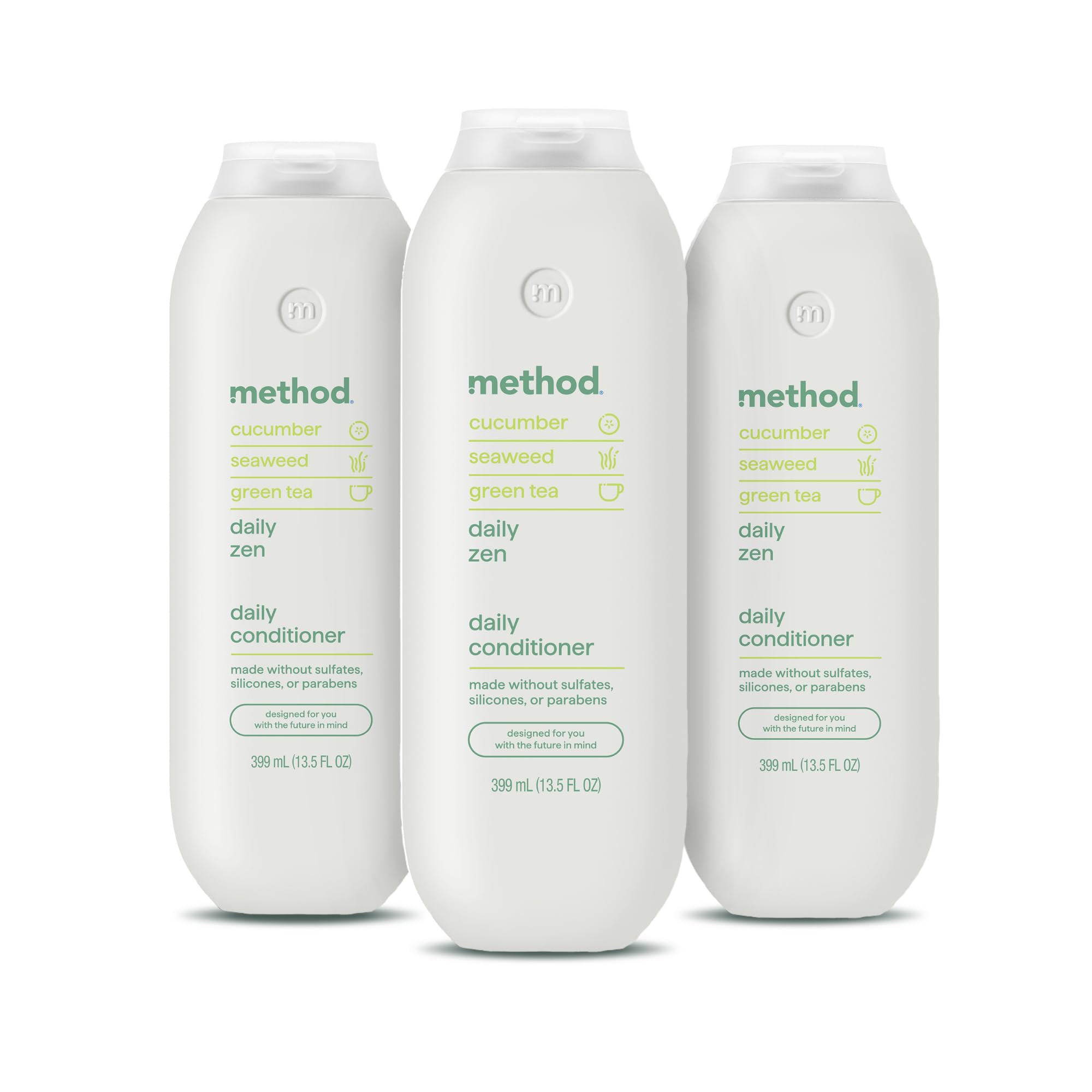 Method Everyday Conditioner — Daily Zen with Cucumber, Green Tea and Seaweed | 13.5 oz x3, Paraben and Sulfate Free