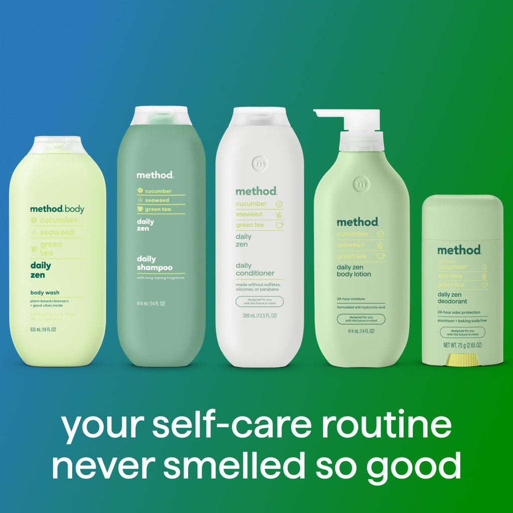 Method Everyday Conditioner — Daily Zen with Cucumber, Green Tea and Seaweed | 13.5 oz x3, Paraben and Sulfate Free