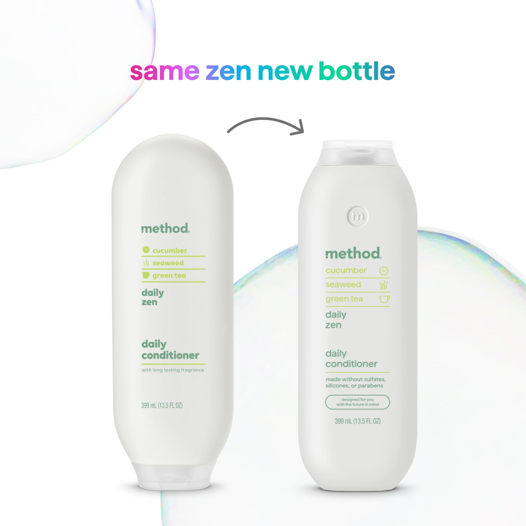 Method Everyday Conditioner — Daily Zen with Cucumber, Green Tea and Seaweed | 13.5 oz x3, Paraben and Sulfate Free