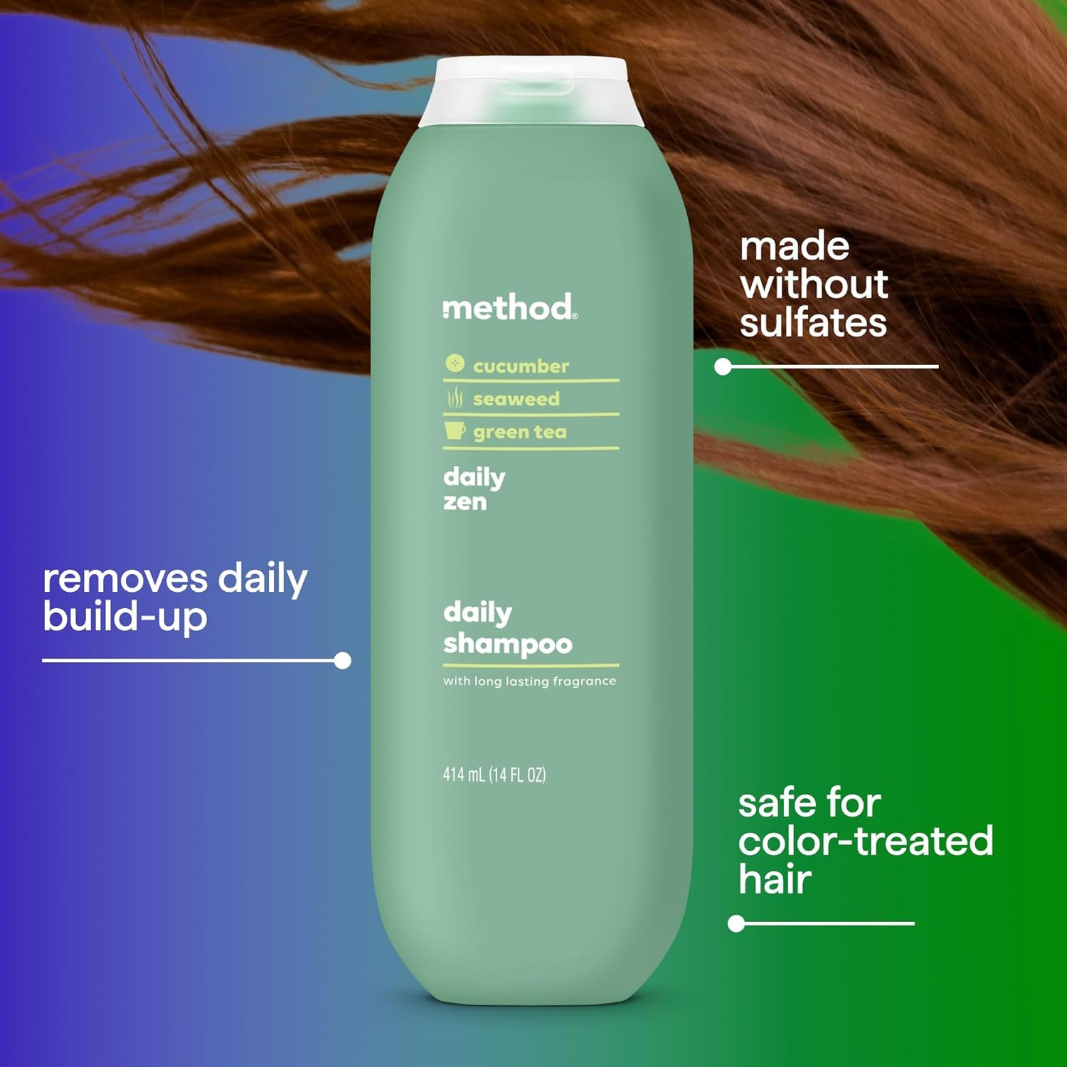 Method Everyday Shampoo – Daily Zen with Cucumber, Green Tea & Seaweed | 3x14oz