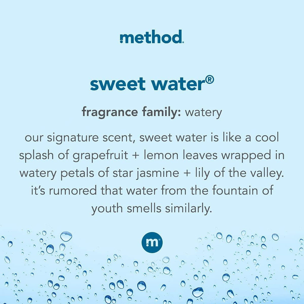 Method Gel Hand Soap, Sweet Water – 12 fl oz (Pack of 6) | Parabens & Phthalates Free