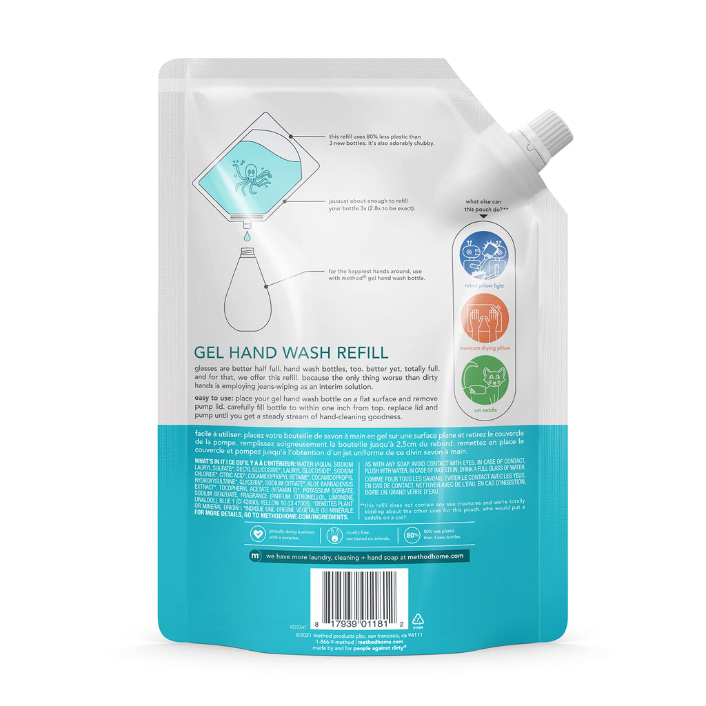 Method Gel Hand Soap Refill – Waterfall (34 oz, Pack of 6)