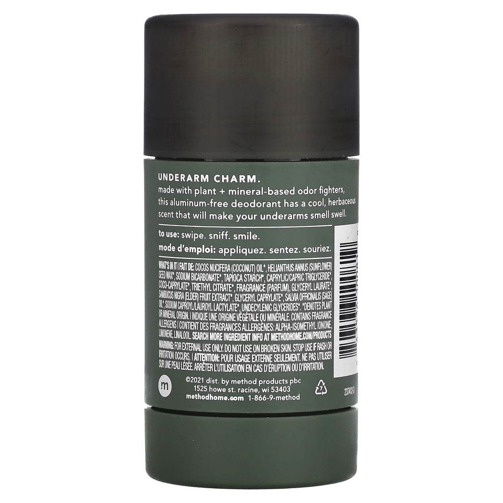 Method Juniper Sage Men's Deodorant – 75 g | Paraben Free, Phthalate Free, Cruelty Free