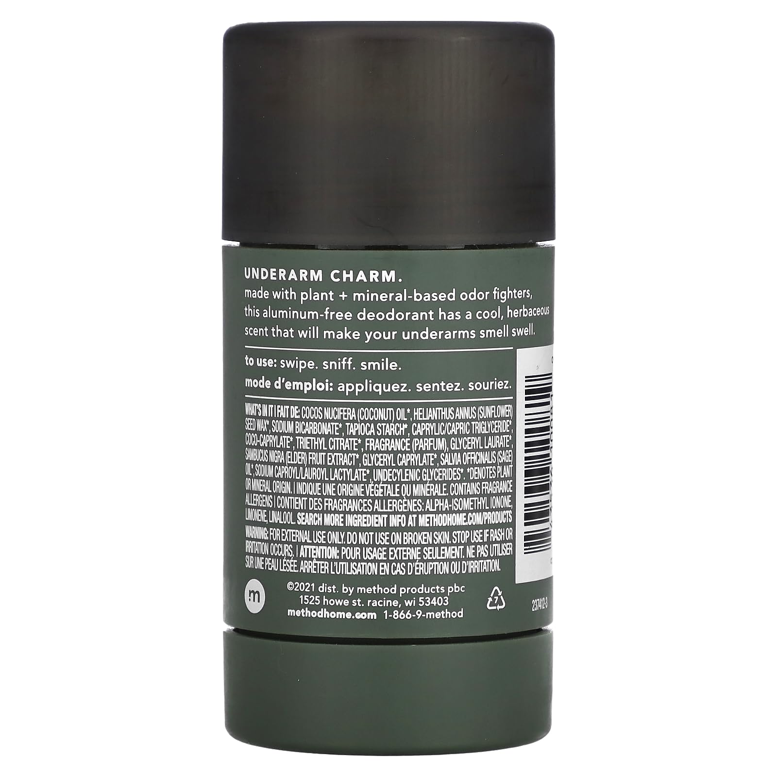 Method Juniper Sage Men's Deodorant – 75 g | Paraben Free, Phthalate Free, Cruelty Free