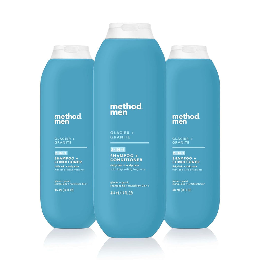 Method Men Glacier + Granite 2-in-1 Shampoo & Conditioner – 14 oz (Pack of 3)