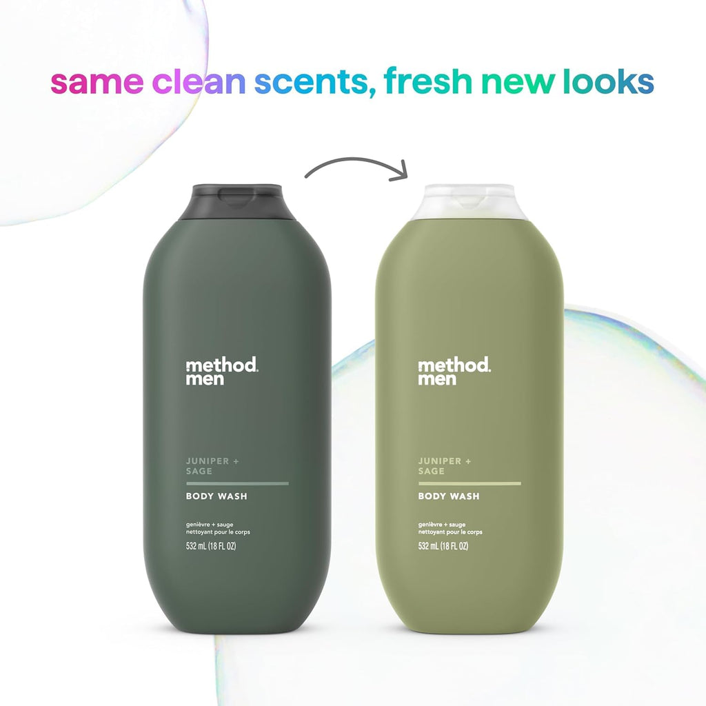 Method Men Juniper + Sage Body Wash - 3 x 18oz, Paraben & Phthalate Free