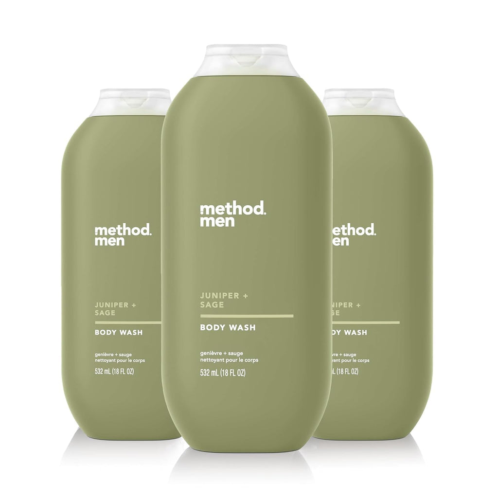 Method Men Juniper + Sage Body Wash - 3 x 18oz, Paraben & Phthalate Free