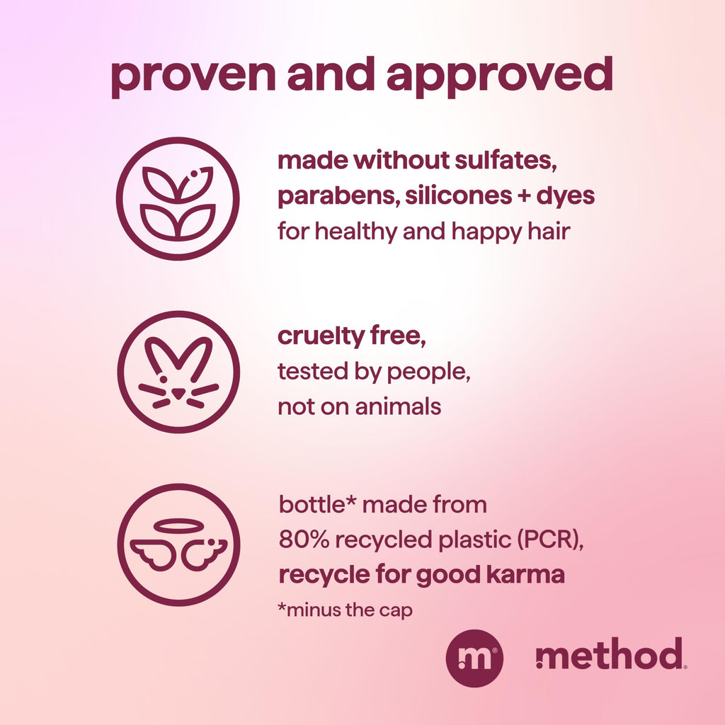 Method Pure Peace Volumizing Shampoo – Thicker, Fuller Hair, Sulfate-Free & Color Safe (14 oz x3)